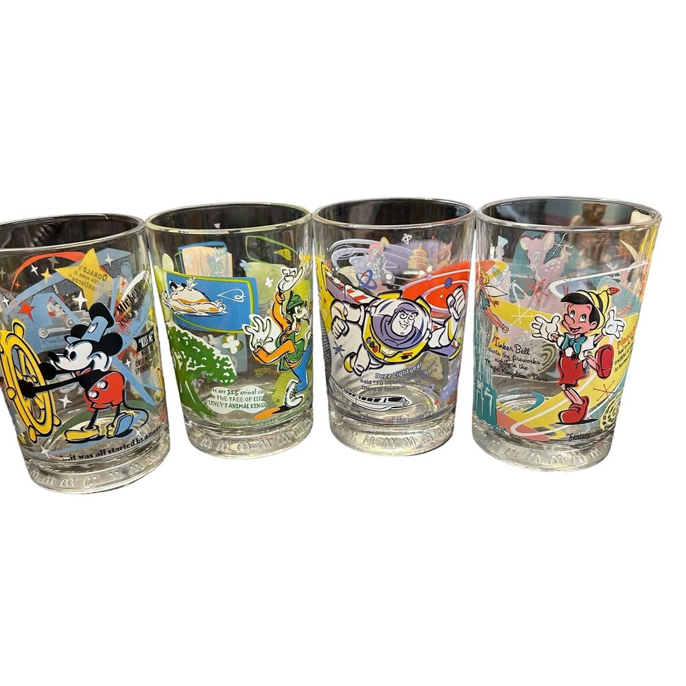 McDonald’s Disney 100 Years Of Magic Glasses Share A Dream Come True Set of 4